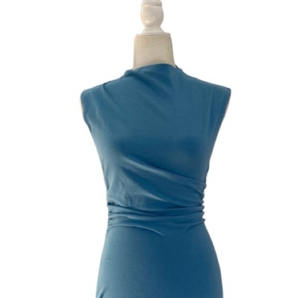 Reformation Alden Stretch Knit Mini Dress Sleeveless Dusk Blue Small - Picture 10 of 15